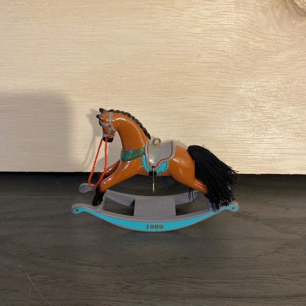 Hallmark Keepsake Ornament 1989 ROCKING HORSE #9 in Series Brown Horse